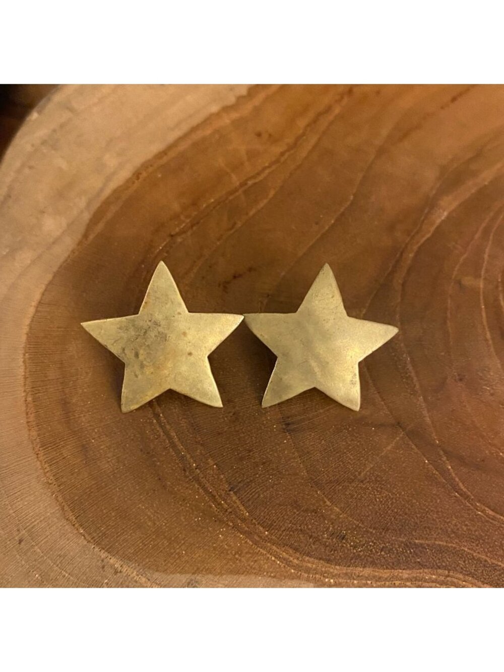 Jeep Collins Star Ear Post Earrings, Brass